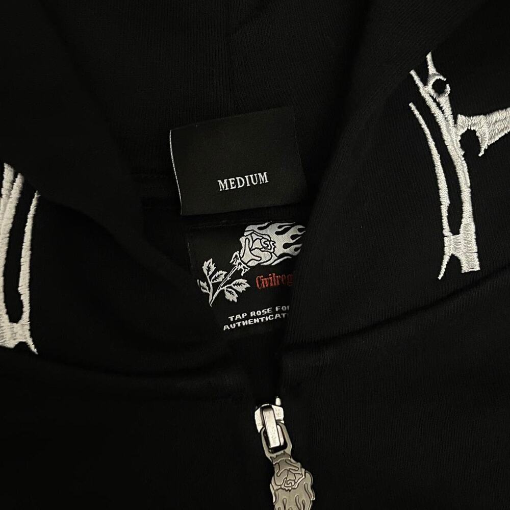 Civil regime zip up embroidered hoodie - Picture 7 of 7